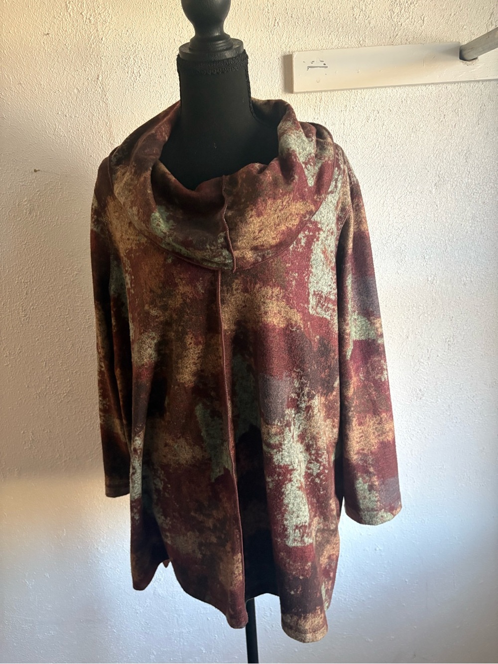 Ali Miles Rust Multi Cowl Neck Sweater